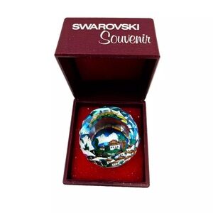 Vintage Swarovski Crystal Orb Sphere 1.5" Souvenir Gruss Aus Den Bergen NIB